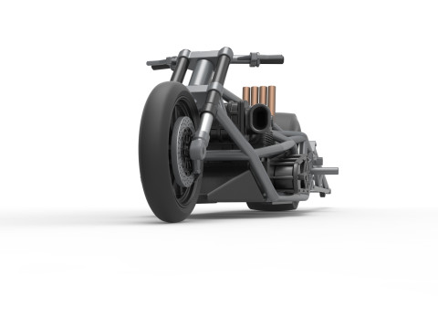 Top fuel dragster motorcycle Base Scale 1 to 25 3D Baskı Modeli