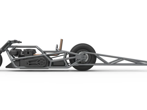 Top fuel dragster motorcycle Base Scale 1 to 25 3D Print Model