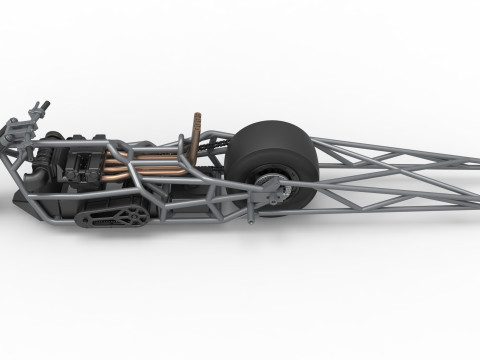 Top fuel dragster motorcycle Base Scale 1 to 25 3D Baskı Modeli