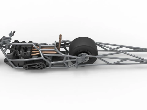 Top fuel dragster motorcycle Base Scale 1 to 25 3D Print Model