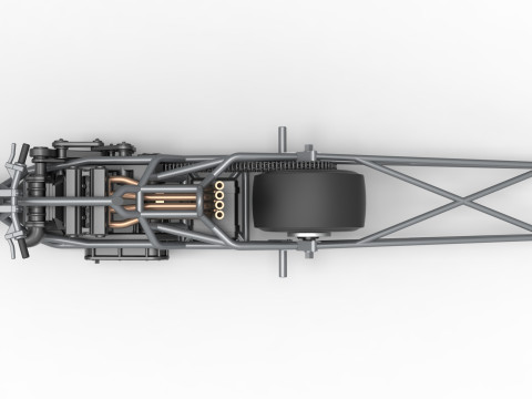 Top fuel dragster motorcycle Base Scale 1 to 25 3D Baskı Modeli