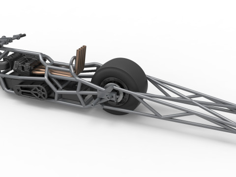 Top fuel dragster motorcycle Base Scale 1 to 25 3D Baskı Modeli