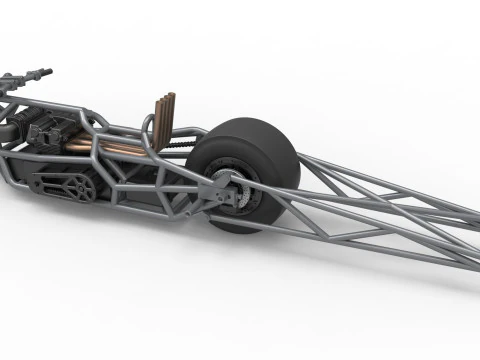 Top fuel dragster motorcycle Base Scale 1 to 25 3D Print Model