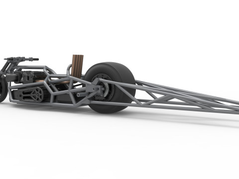 Top fuel dragster motorcycle Base Scale 1 to 25 3D Baskı Modeli