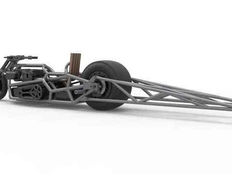 Top fuel dragster motorcycle Base Scale 1 to 25 3D Print Model