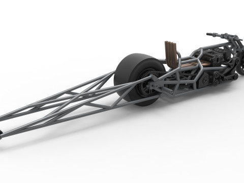 Top fuel dragster motorcycle Base Scale 1 to 25 3D Baskı Modeli