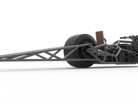 Top fuel dragster motorcycle Base Scale 1 to 25 3D Print Model
