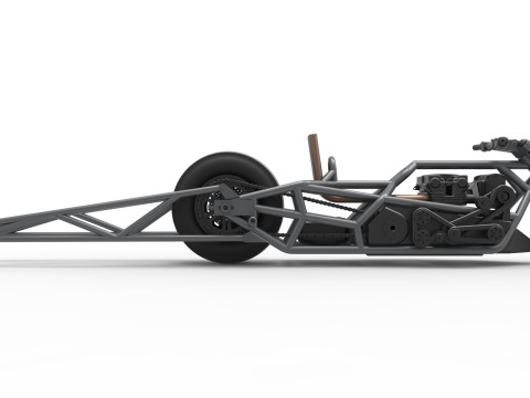 Top fuel dragster motorcycle Base Scale 1 to 25 3D Baskı Modeli