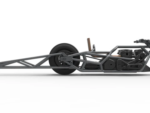 Top fuel dragster motorcycle Base Scale 1 to 25 3D Print Model