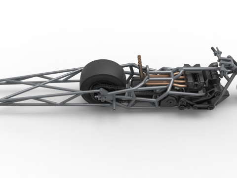Top fuel dragster motorcycle Base Scale 1 to 25 3D Baskı Modeli