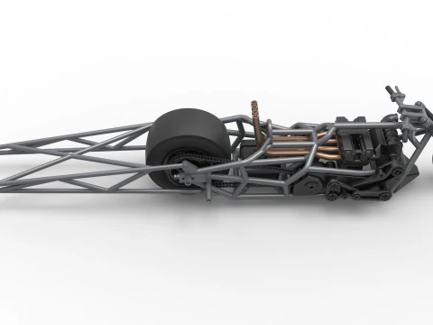 Top fuel dragster motorcycle Base Scale 1 to 25 3D Print Model