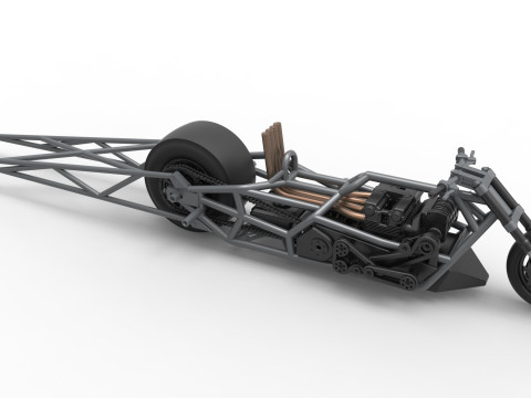 Top fuel dragster motorcycle Base Scale 1 to 25 3D Baskı Modeli