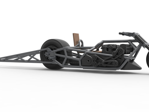 Top fuel dragster motorcycle Base Scale 1 to 25 3D Baskı Modeli