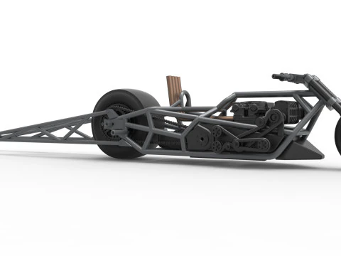 Top fuel dragster motorcycle Base Scale 1 to 25 3D Print Model