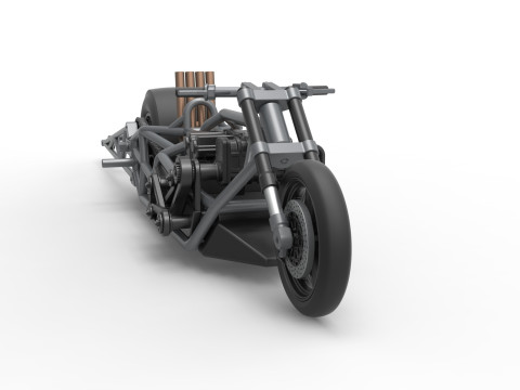 Top fuel dragster motorcycle Base Scale 1 to 25 3D Baskı Modeli