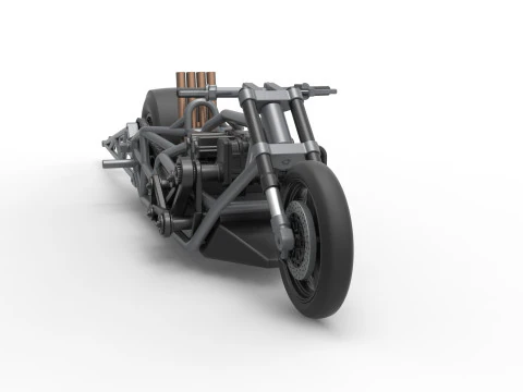 Top fuel dragster motorcycle Base Scale 1 to 25 3D Print Model