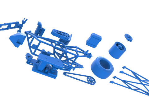 Top fuel dragster motorcycle Base Scale 1 to 25 3D Baskı Modeli
