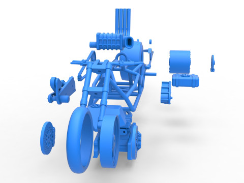 Top fuel dragster motorcycle Base Scale 1 to 25 3D Baskı Modeli