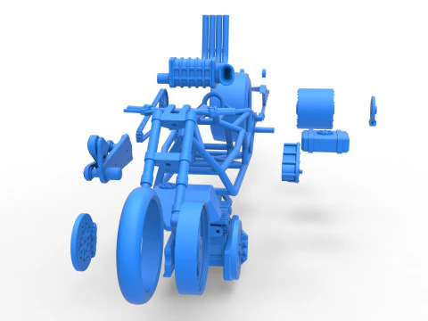 Top fuel dragster motorcycle Base Scale 1 to 25 3D Print Model