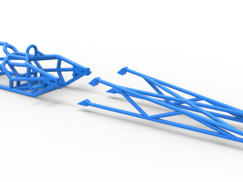 Frame of Top fuel dragster motorcycle Scale 1 to 25 3D-Druckmodell