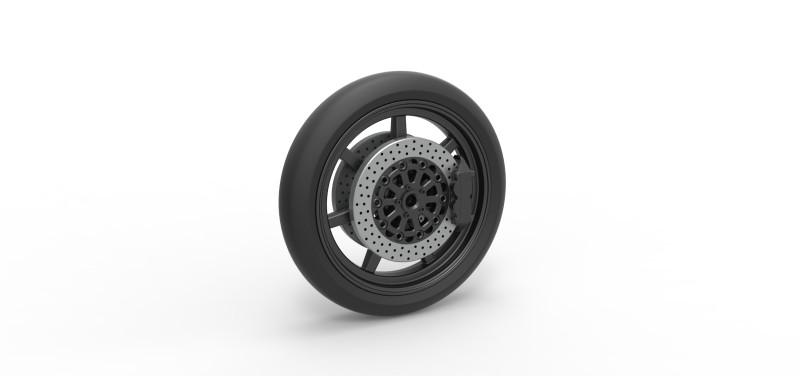 Front wheel of Top fuel dragster motorcycle Scale 1 to 25 3D Принт Модель .c4d .max .obj .3ds .fbx .stl .blend 