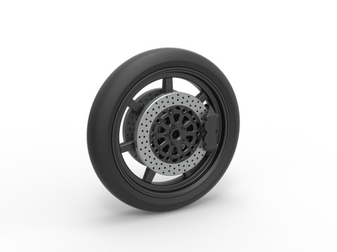 Front wheel of Top fuel dragster motorcycle Scale 1 to 25 3D 프린트 모델