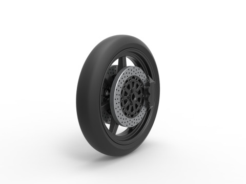 Front wheel of Top fuel dragster motorcycle Scale 1 to 25 3D Принт Модель