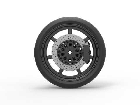 Front wheel of Top fuel dragster motorcycle Scale 1 to 25 3D Принт Модель