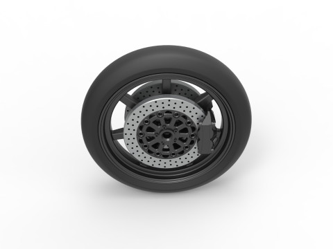 Front wheel of Top fuel dragster motorcycle Scale 1 to 25 3D Принт Модель