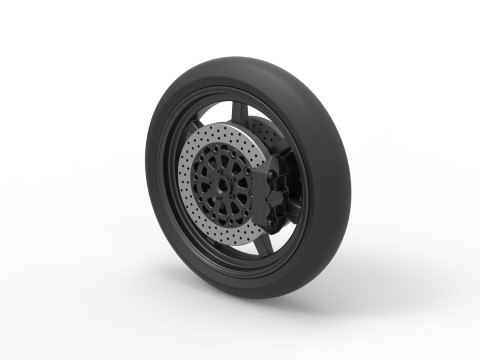 Front wheel of Top fuel dragster motorcycle Scale 1 to 25 3D Принт Модель