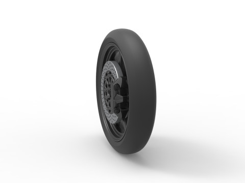 Front wheel of Top fuel dragster motorcycle Scale 1 to 25 3D Принт Модель