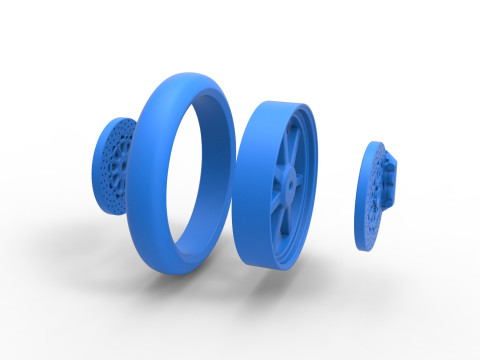 Front wheel of Top fuel dragster motorcycle Scale 1 to 25 3D Принт Модель