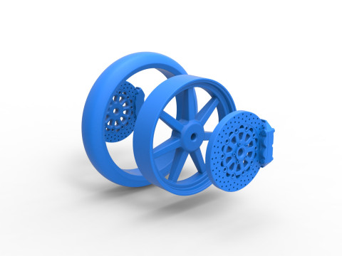 Front wheel of Top fuel dragster motorcycle Scale 1 to 25 3D Принт Модель
