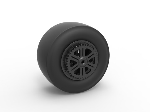 Rear wheel of Top fuel dragster motorcycle Scale 1 to 25 3D Print Model