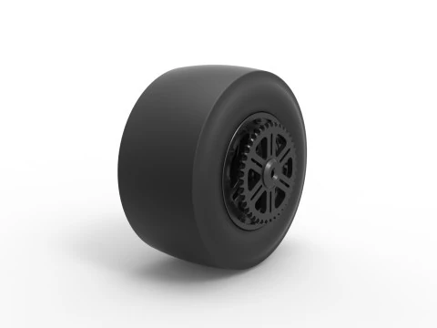 Rear wheel of Top fuel dragster motorcycle Scale 1 to 25 3D Print Model