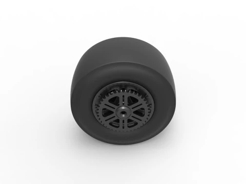 Rear wheel of Top fuel dragster motorcycle Scale 1 to 25 3D Print Model