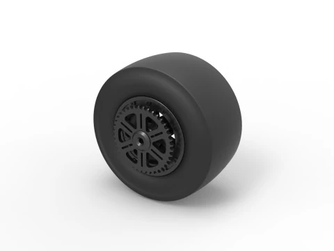 Rear wheel of Top fuel dragster motorcycle Scale 1 to 25 3D Print Model