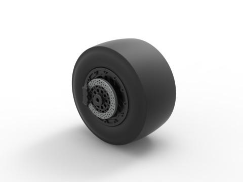 Rear wheel of Top fuel dragster motorcycle Scale 1 to 25 3D प्रिंट मॉडल