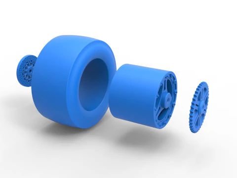 Rear wheel of Top fuel dragster motorcycle Scale 1 to 25 3D Print Model