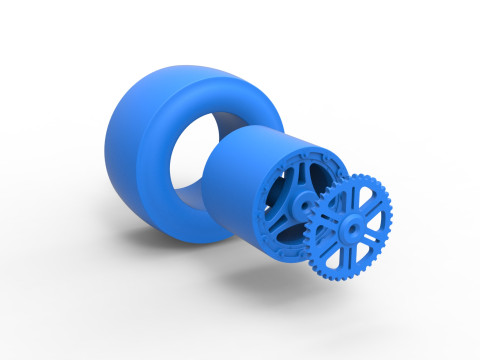 Rear wheel of Top fuel dragster motorcycle Scale 1 to 25 3D प्रिंट मॉडल