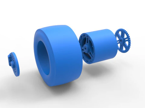 Rear wheel of Top fuel dragster motorcycle Scale 1 to 25 3D Print Model