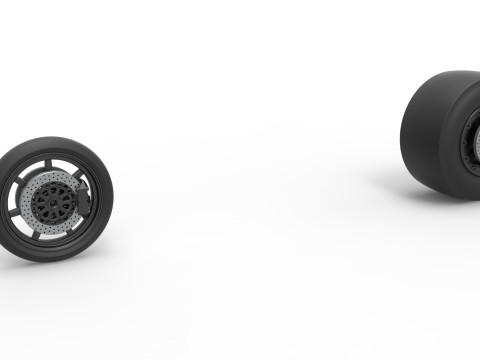 Wheel Set of Top fuel dragster motorcycle Scale 1 to 25 3Dプリントモデル