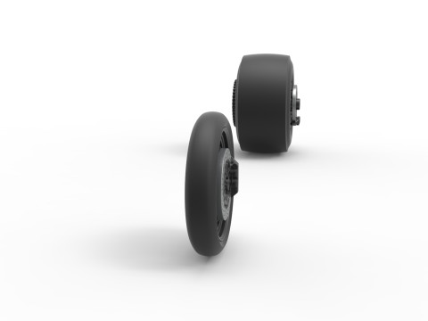 Wheel Set of Top fuel dragster motorcycle Scale 1 to 25 Modello di stampa 3D