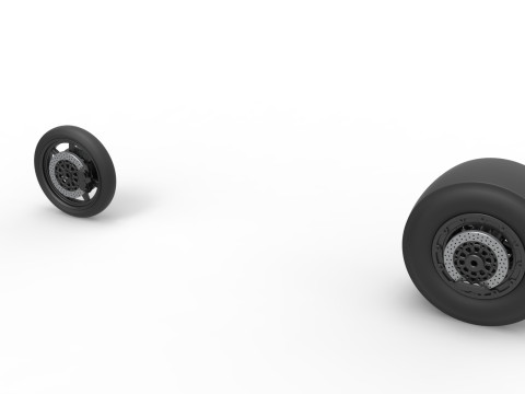 Wheel Set of Top fuel dragster motorcycle Scale 1 to 25 Modello di stampa 3D