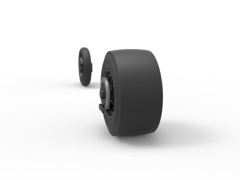 Wheel Set of Top fuel dragster motorcycle Scale 1 to 25 Modello di stampa 3D