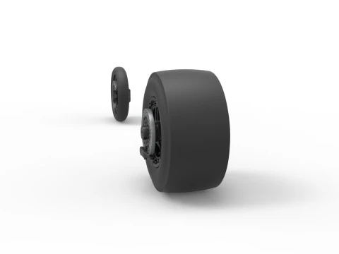 Wheel Set of Top fuel dragster motorcycle Scale 1 to 25 3D Print Model