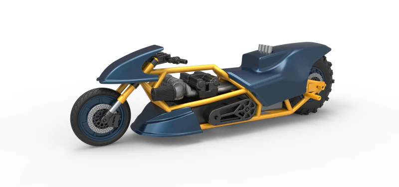 Top fuel Dirt dragster motorcycle Scale 1 to 25 3D Print Model .c4d .max .obj .3ds .fbx .stl .blend 