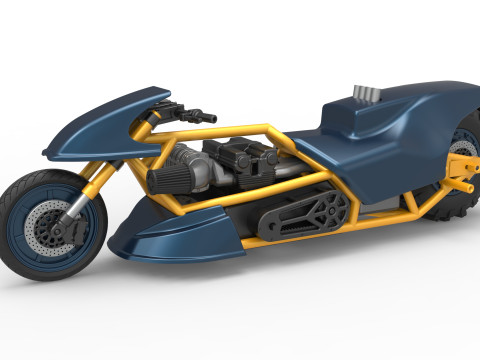 Top fuel Dirt dragster motorcycle Scale 1 to 25 3D-printmodel