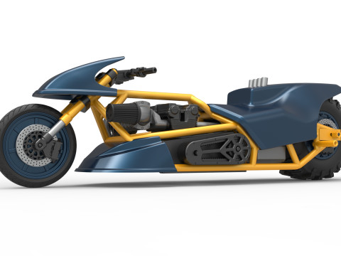 Top fuel Dirt dragster motorcycle Scale 1 to 25 3D Baskı Modeli