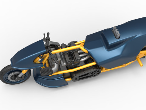 Top fuel Dirt dragster motorcycle Scale 1 to 25 3D Baskı Modeli